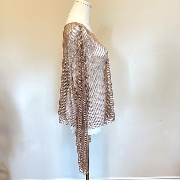 Anthropologie Taupe Mesh Blouse - Picture 5 of 14